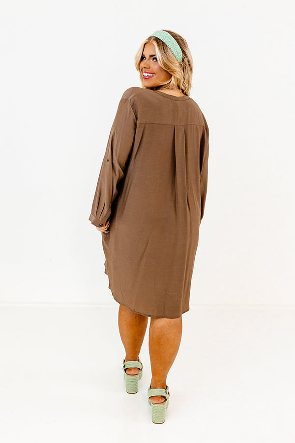 Press Room Front Tie Dress In Chocolate Curves Image - 3