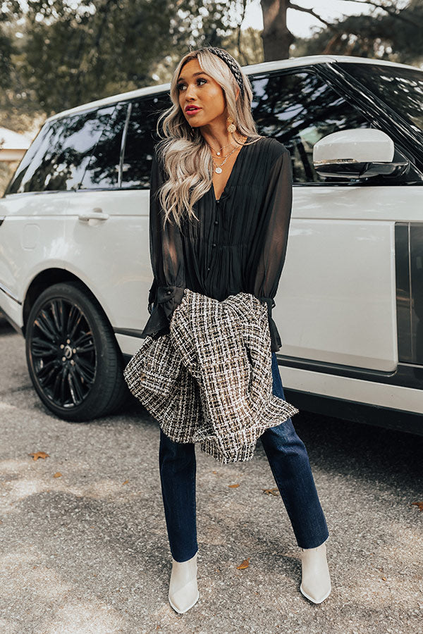 My Only Love Pleated Top In Black Image - 5