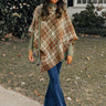 Capture A Memory Plaid Poncho In Brown Image - 1