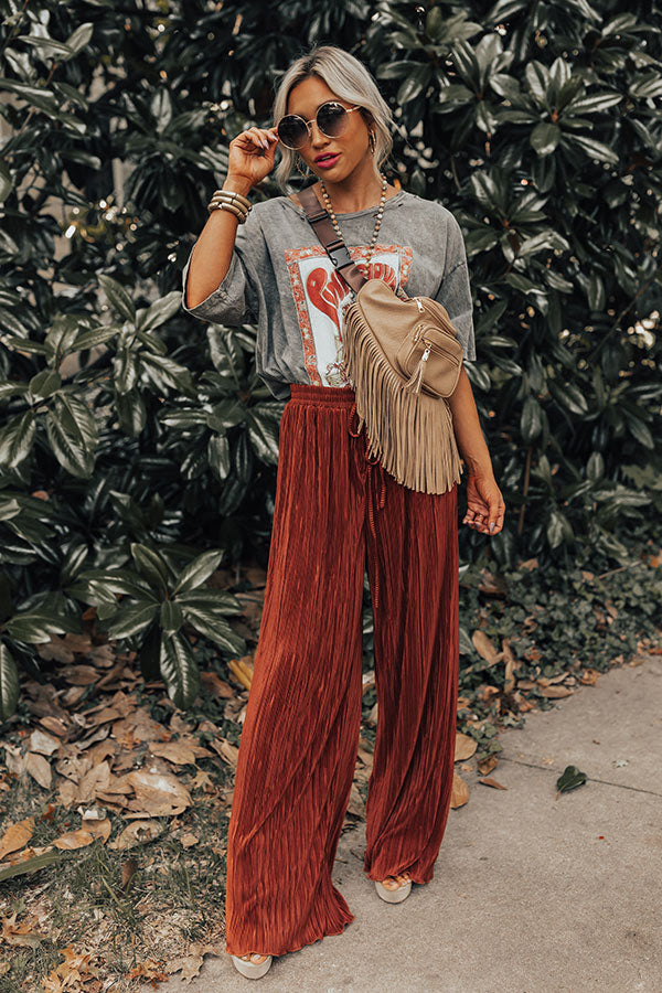 The Blossom Pleated Pants In Rust • Impressions Online Boutique