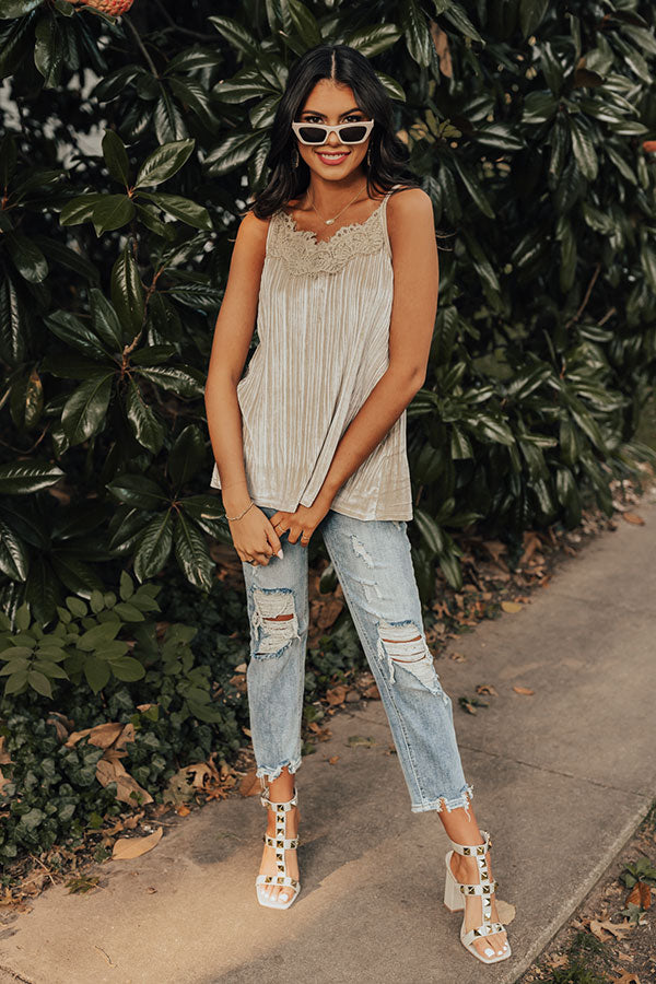 Finding Romance Velvet Tank In Champagne Image - 4