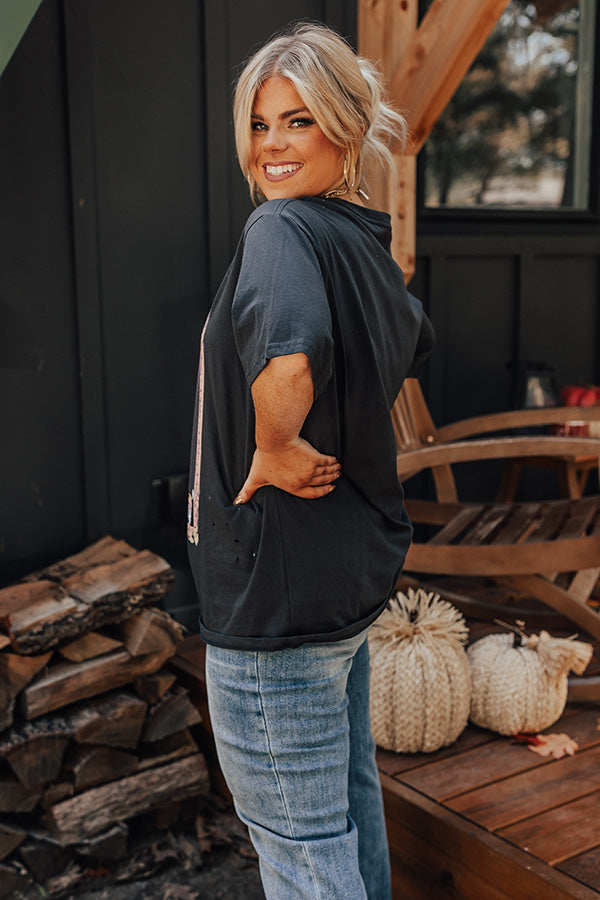 Yee Haw Distressed Boyfriend Tee Curves Image - 3