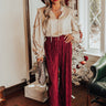 The Blossom Pleated Pants In Berry Image - 1