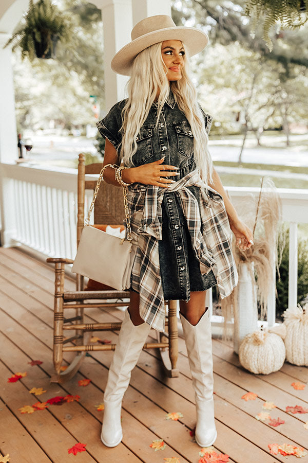 Genuine Reaction Denim Dress In Vintage Black Image - 1