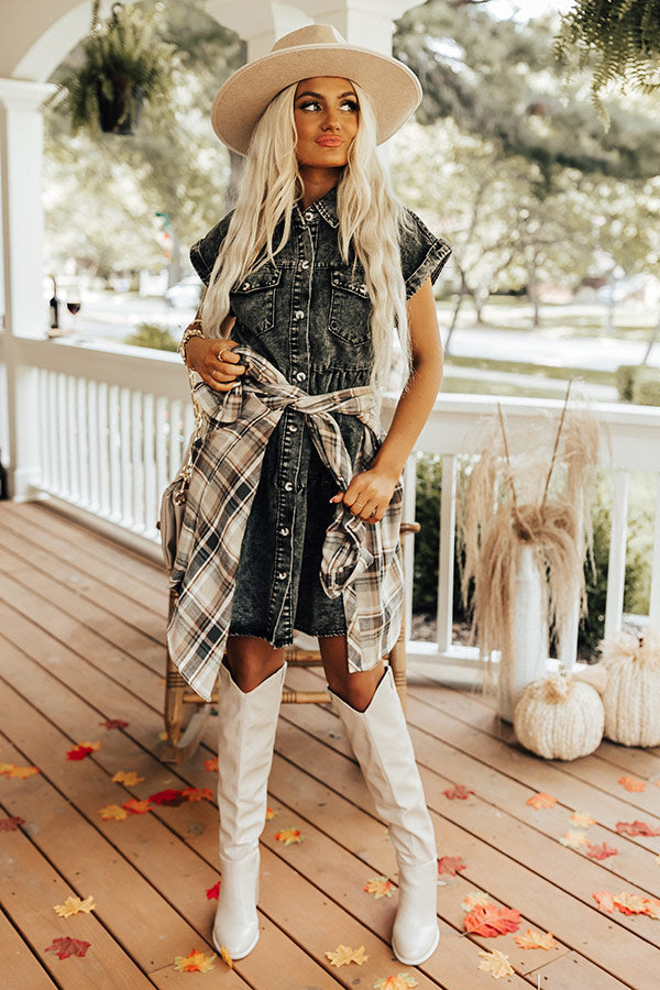 Genuine Reaction Denim Dress In Vintage Black Image - 1