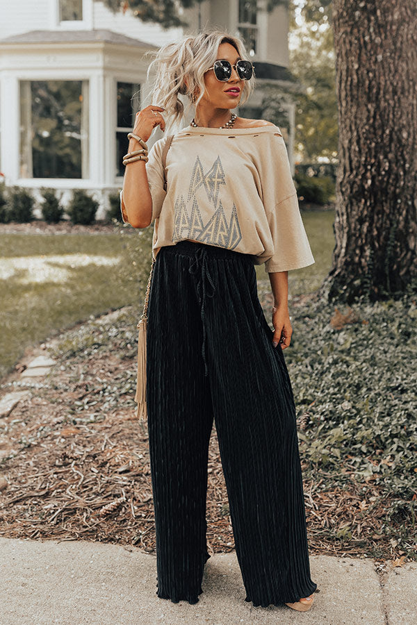 The Blossom Pleated Pants In Black • Impressions Online Boutique