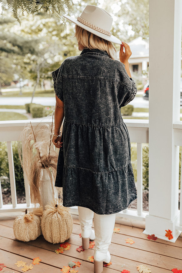Genuine Reaction Denim Dress In Vintage Black Curves Image - 1