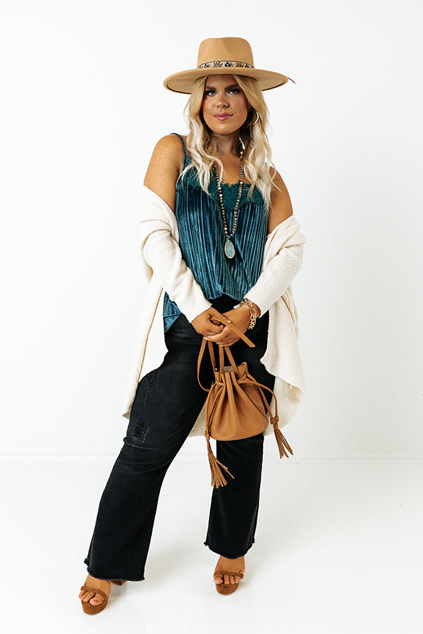 Finding Romance Velvet Tank In Teal Curves Image - 2
