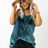 Finding Romance Velvet Tank In Teal Curves Image - 1