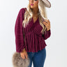 Cider So Sweet Pleated Top In Wine Image - 1