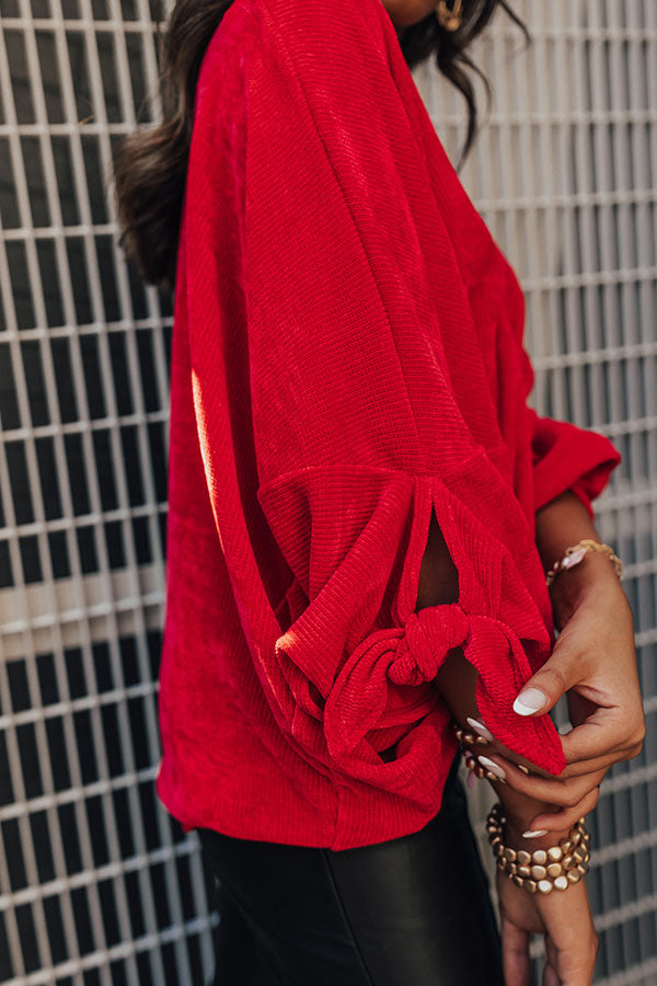 Cause To Covet Velvet Top In Red – Impressions Online Boutique
