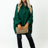 Apple Cider Sips Satin Shift Top In Hunter Green Image - 1