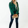 Penn Station Meetup Satin Top In Hunter Green Image - 1