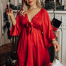 Sweetest Secret Front Tie Dress In Red Curves Image - 1