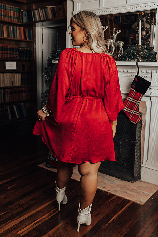 Sweetest Secret Front Tie Dress In Red Curves Image - 5