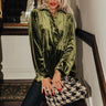 Apple Cider Sips Velvet Top In Olive Image - 1