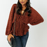 Cider So Sweet Pleated Top In Cinnamon Image - 1