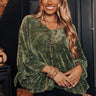Cause To Covet Velvet Top In Olive Image - 1