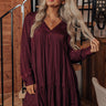 Autumn Brunch Babydoll Dress In Windsor Wine Image - 1