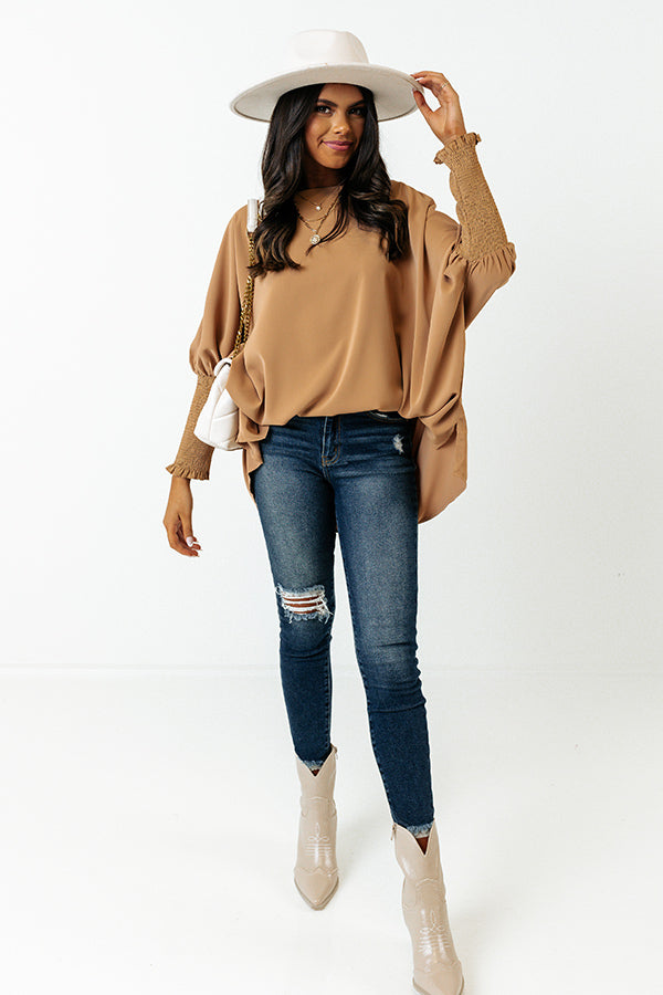 Let It Be Shift Top In Khaki Image - 1