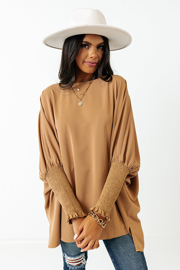 Let It Be Shift Top In Khaki Image - 2