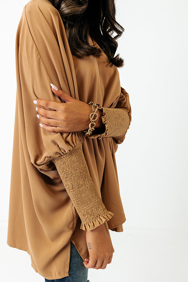 Let It Be Shift Top In Khaki Image - 5