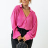 Slope City Pleated Top In Pink Curves Image - 1