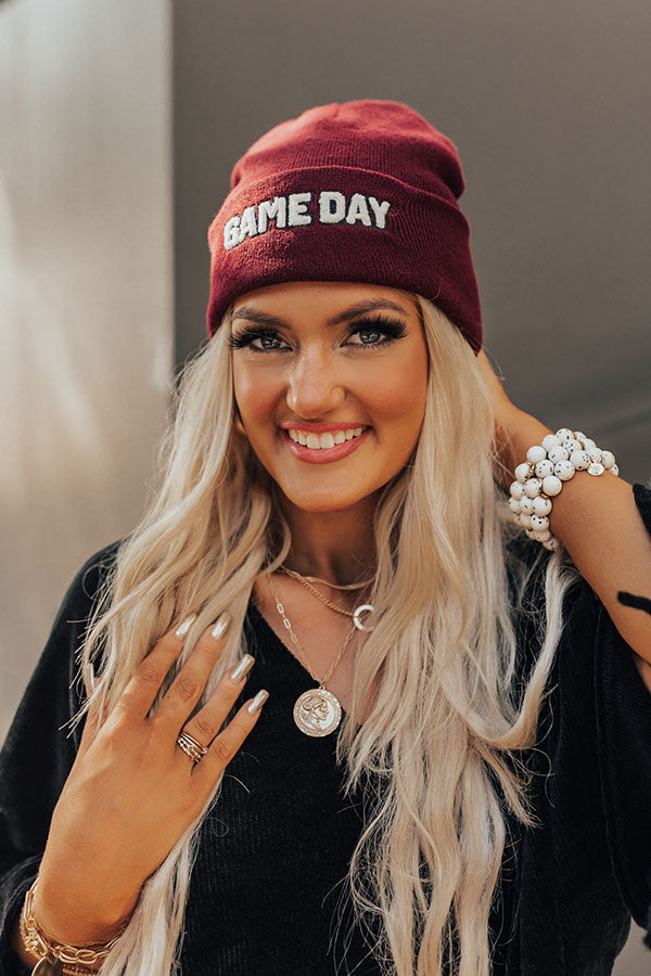 Game Day Sherpa Lettered Beanie Image - 2