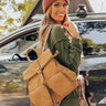 Figure It Out Faux Leather Backpack In Tan Image - 1