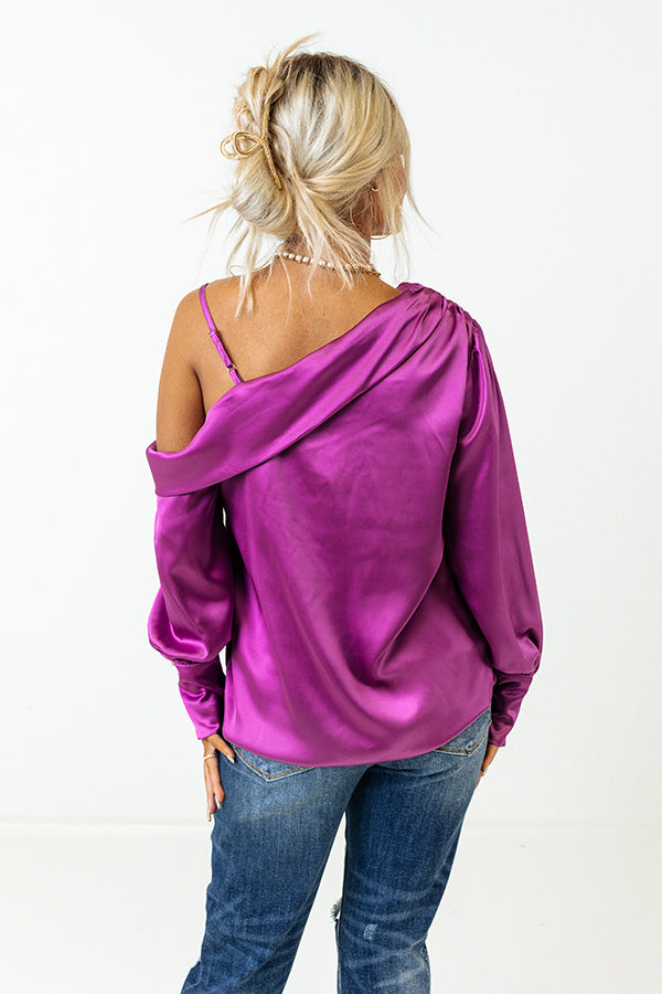 Date Night Ready Satin Top In Orchid Image - 4