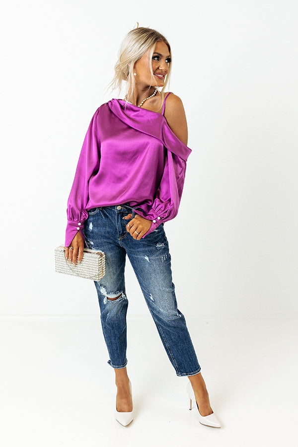 Date Night Ready Satin Top In Orchid Image - 2