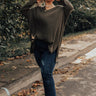 Bonfire Date Waffle Knit Tunic In Army Green Curves Image - 1