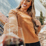 Flash A Smile Embellished Sweater in Camel Image - 1