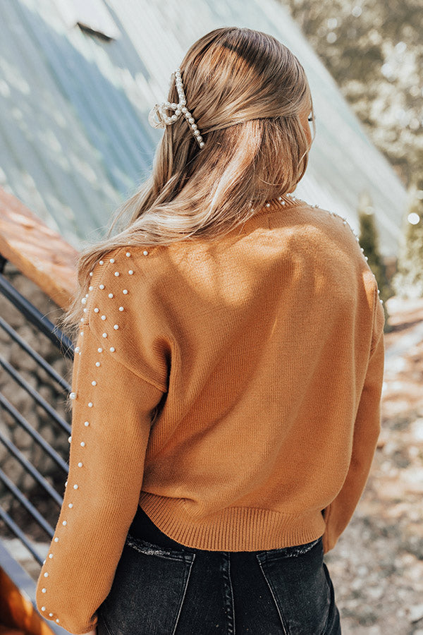 Flash A Smile Embellished Sweater in Camel