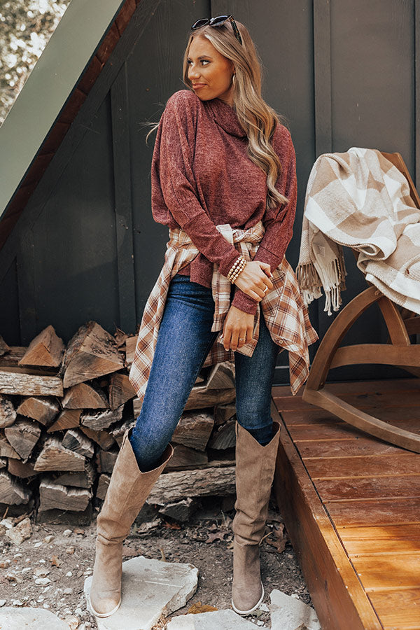 Senorita Snuggles Shift Sweater In Wine Image - 2