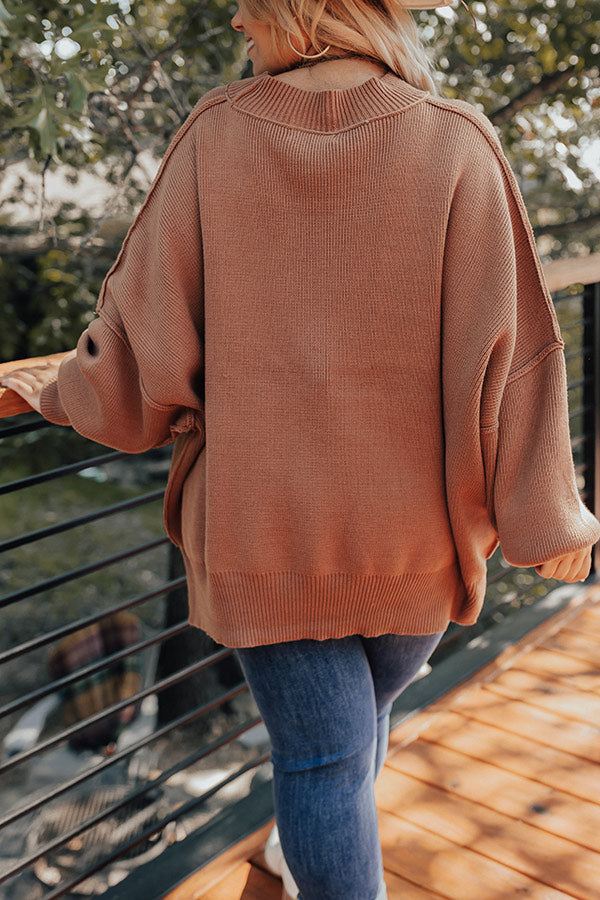 Full Of Warmth Tunic Sweater In Camel Curves • Impressions Online Boutique