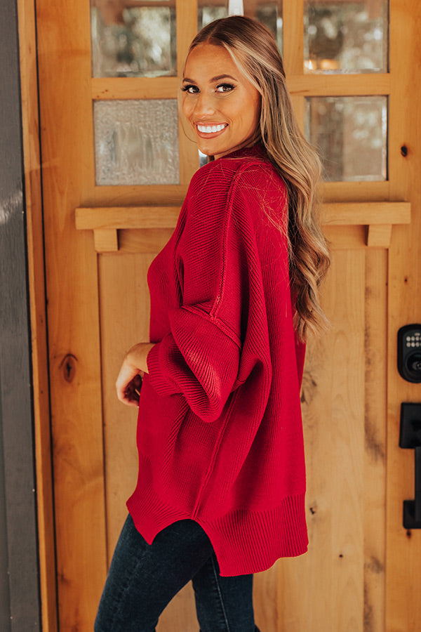 Full Of Warmth Tunic Sweater In Red • Impressions Online Boutique