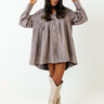 Memory Lane Shift Dress in Lilac Grey Image - 1