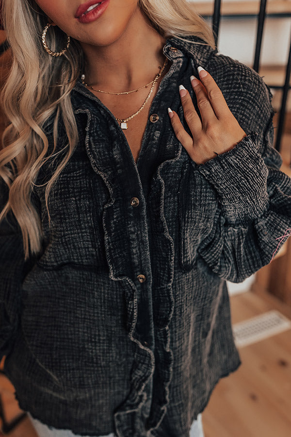 Autumn Brunch Button Up In Vintage Black Image - 1