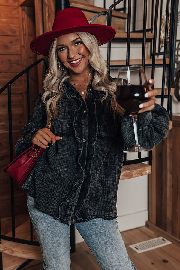 Autumn Brunch Button Up In Vintage Black Image - 1