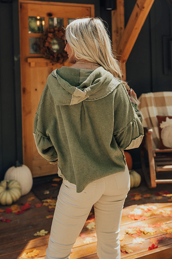 Threaded Pear Alaina Waffle Patchwork Oversize Sweatshirt