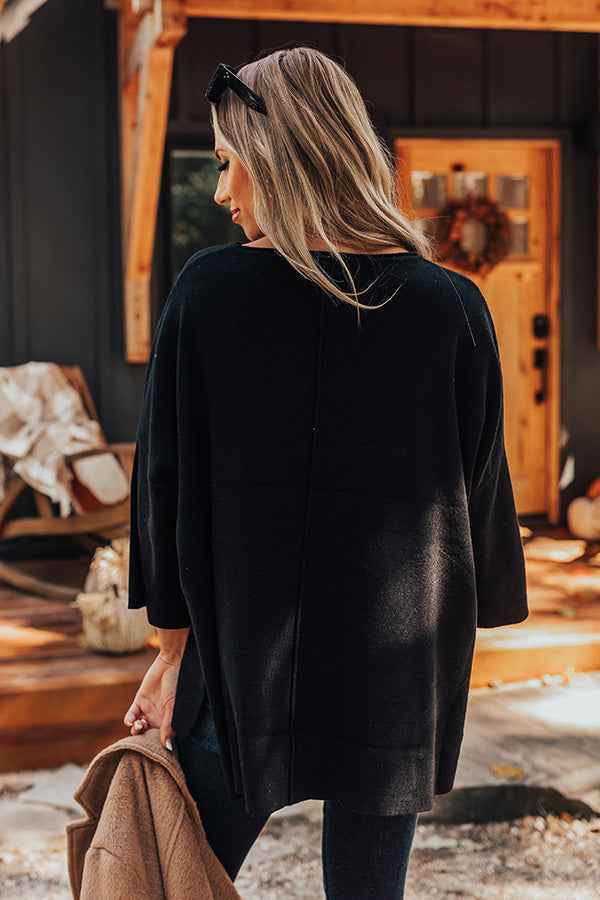 Never A Worry Sweater Top In Black Image - 4