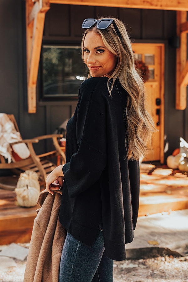 Never A Worry Sweater Top In Black Image - 3