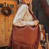 No Hesitation Faux Leather Fringe Tote In Cinnamon Image - 1