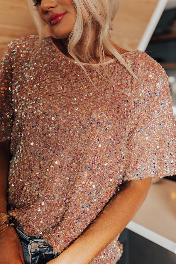 Center Stage Attitude Sequin Top Image - 4