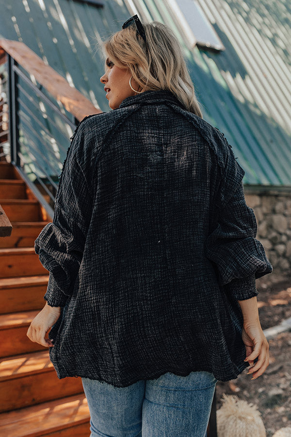 Autumn Brunch Button Up In Vintage Black Curves Image - 4