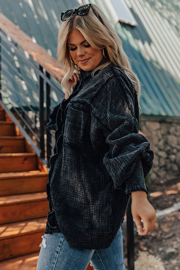 Autumn Brunch Button Up In Vintage Black Curves Image - 3