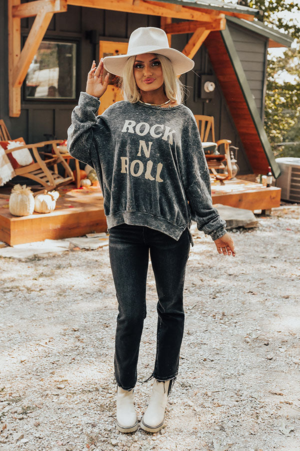 Rock N Roll Mineral Wash Sweatshirt Image - 4