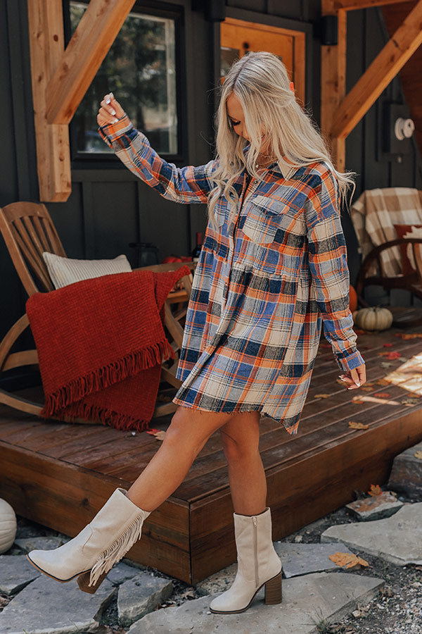Cold Brew Babe Flannel Babydoll Dress Image - 2