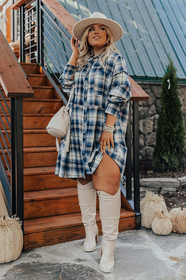 White Shirt Shirt Dress And Over The Knee Boots White Long Sleeve